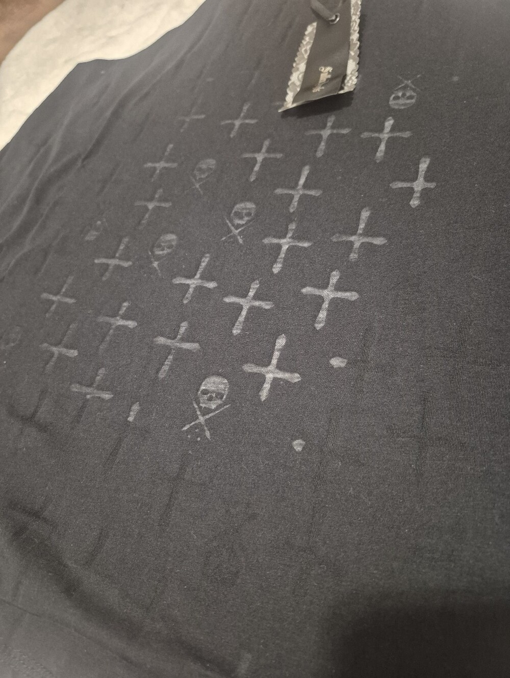 Sullen Angels Womens Crosses & Skulls Burnout Tank Top M BNWT Deadstock